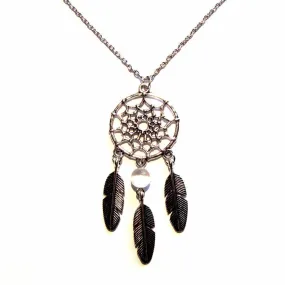 Dreamcatcher Bead Feathers Pendant Necklace