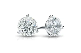 Earrings 2.08 cts Natural Round Diamonds I SI2 Platinum Studs