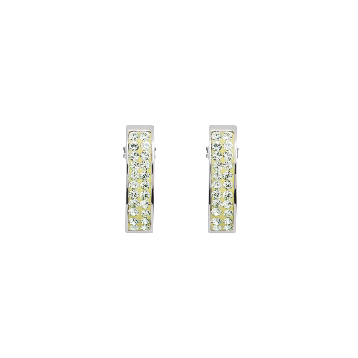 Earrings crystals pavé light green