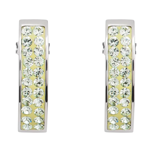 Earrings crystals pavé light green
