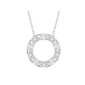 Emerald Cut Circle Necklace with 2.00ct of Laboratory Grown Diamonds in 9ct White Gold