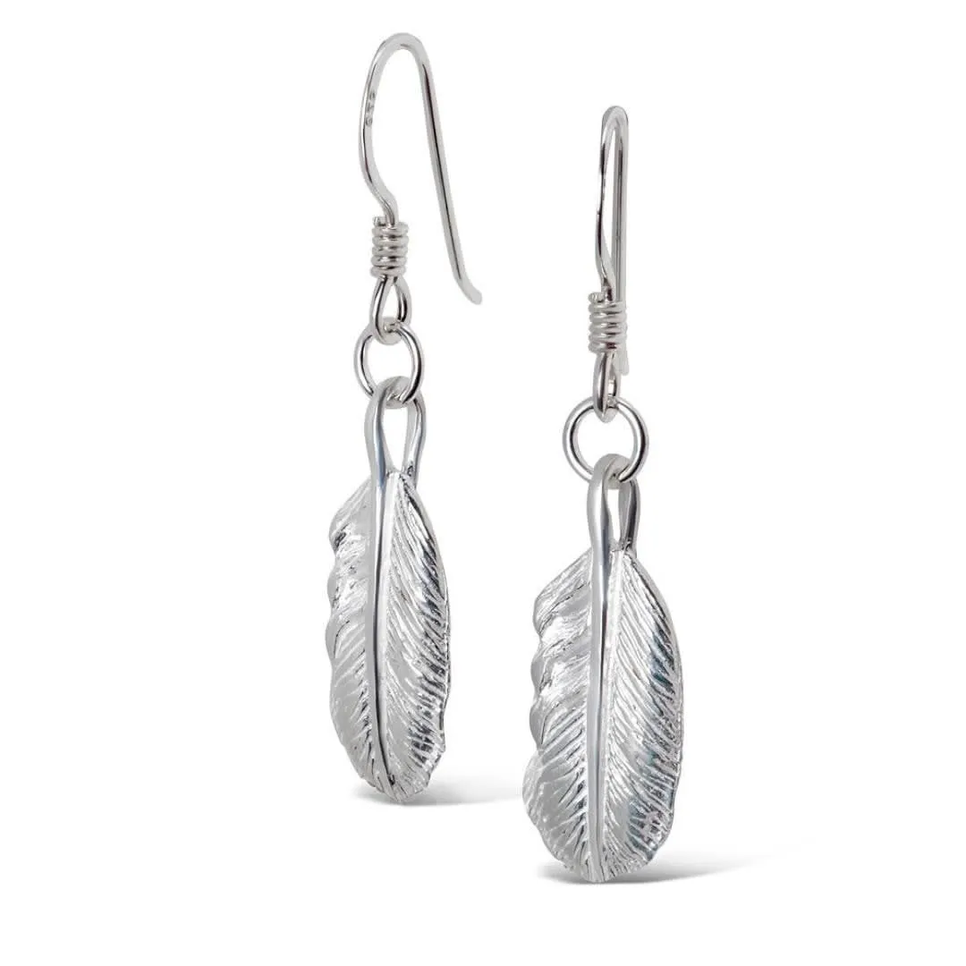 Feather Earrings | Silver