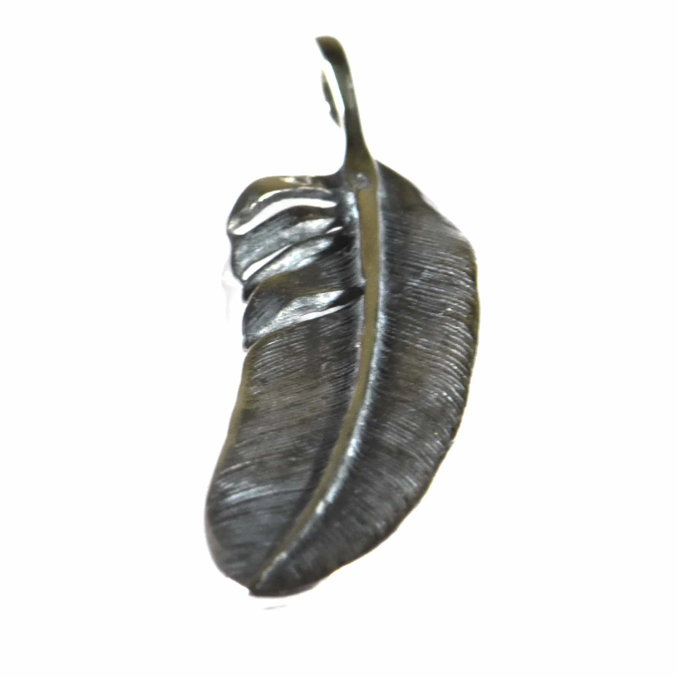 Feather silver necklace
