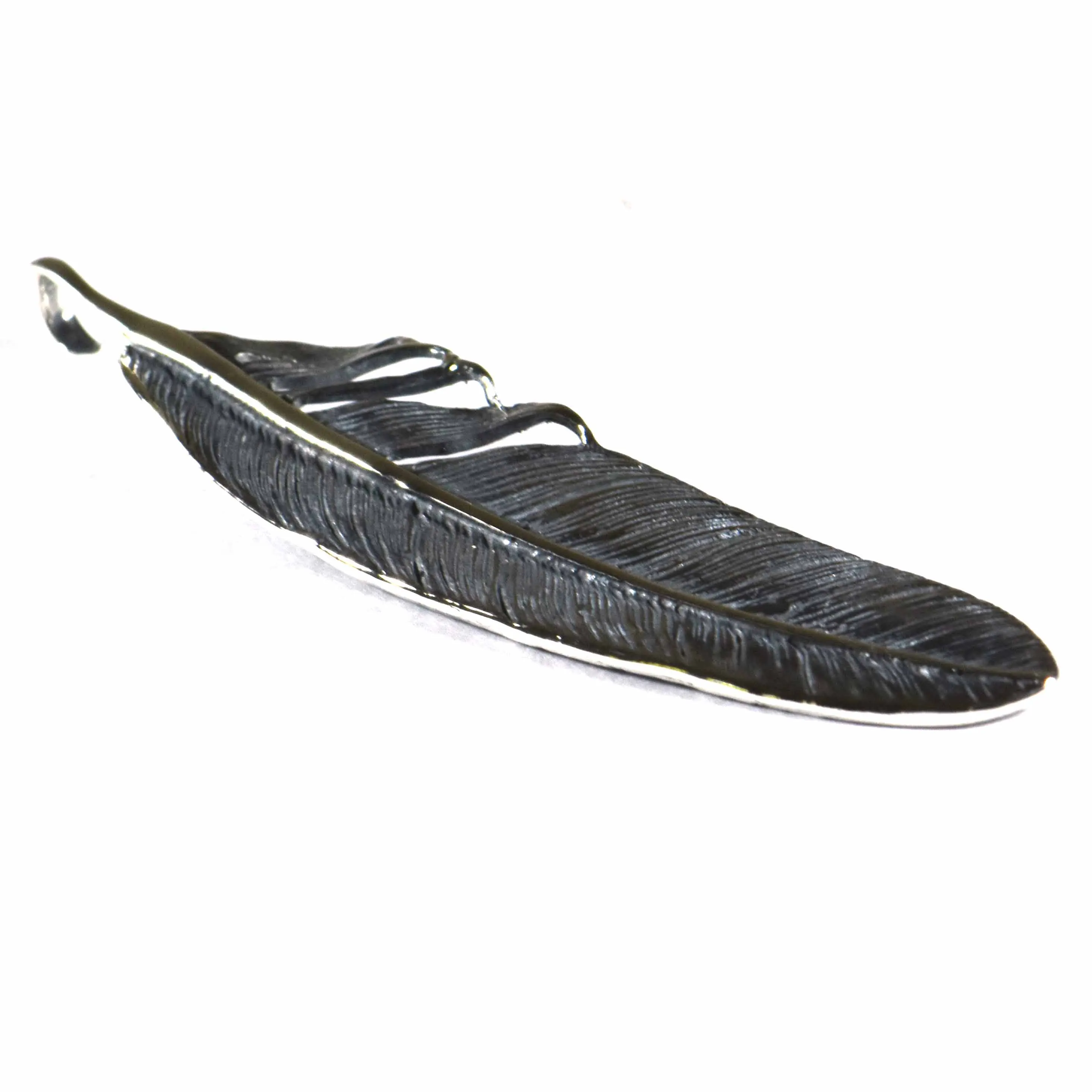 Feather silver necklace