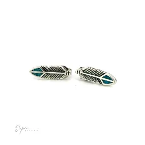 Feather Studs with Turquoise