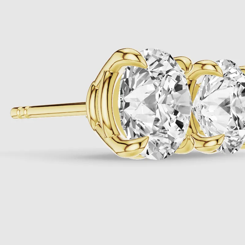 Four-Prong Solitaire Lab Grown Diamond Studs-Round