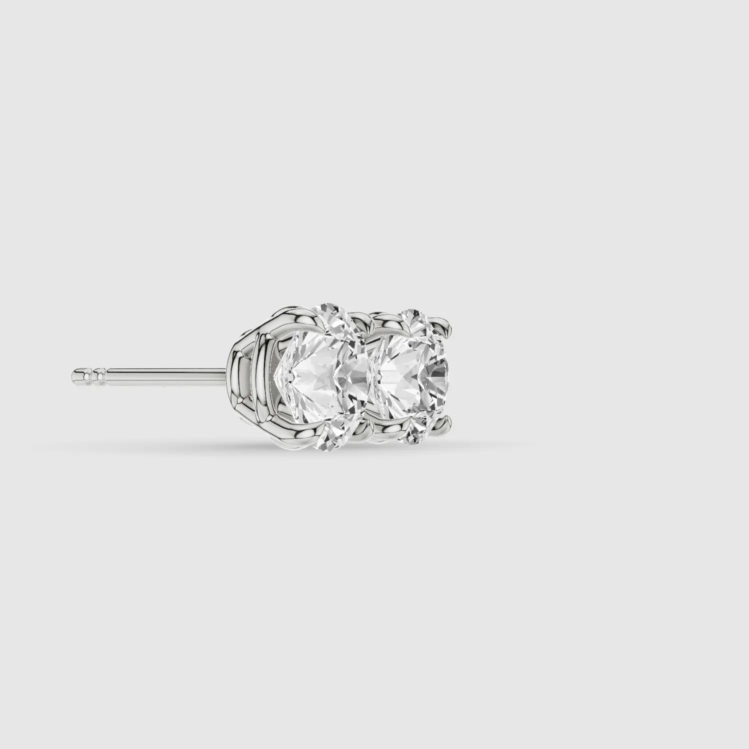 Four-Prong Solitaire Lab Grown Diamond Studs-Round