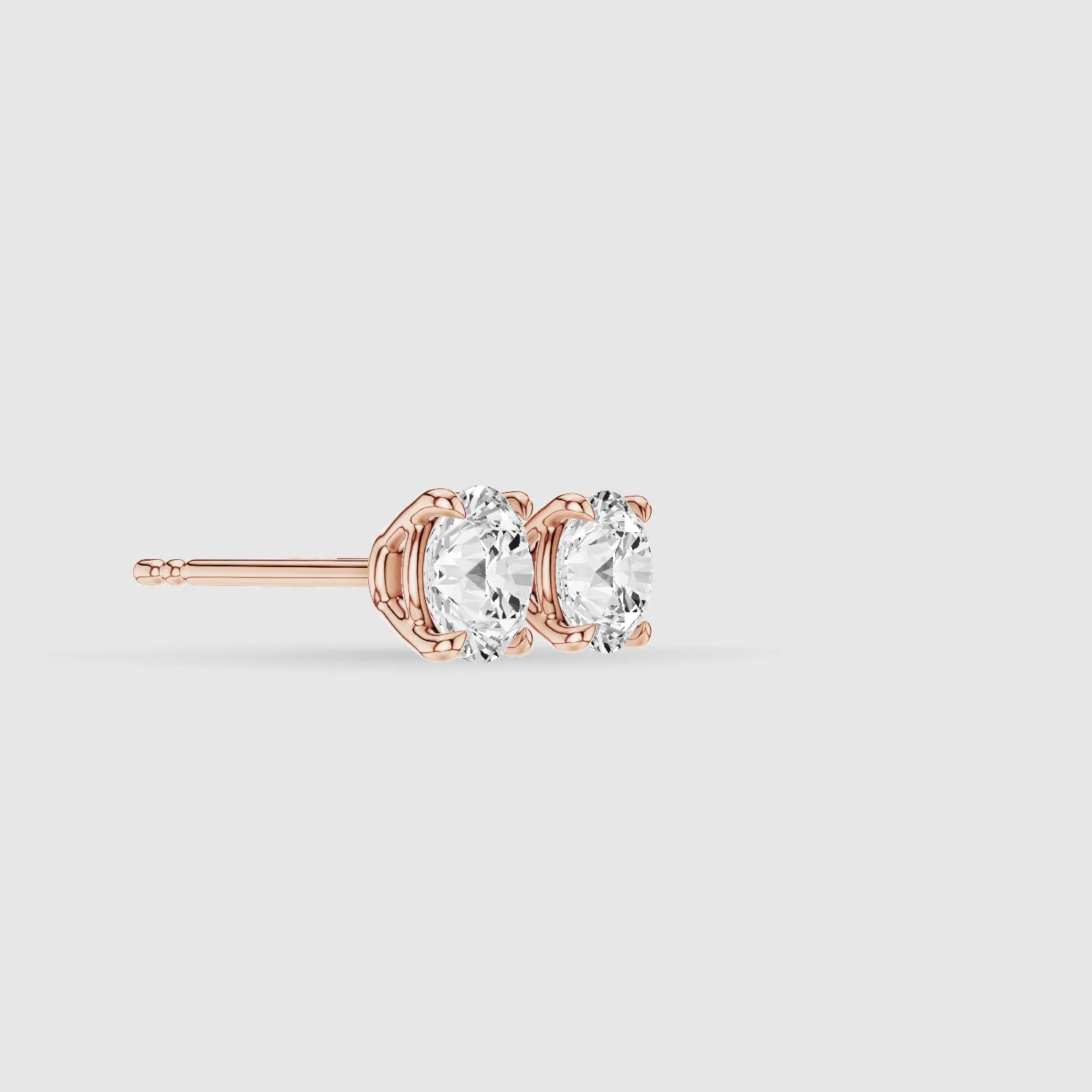 Four-Prong Solitaire Lab Grown Diamond Studs-Round