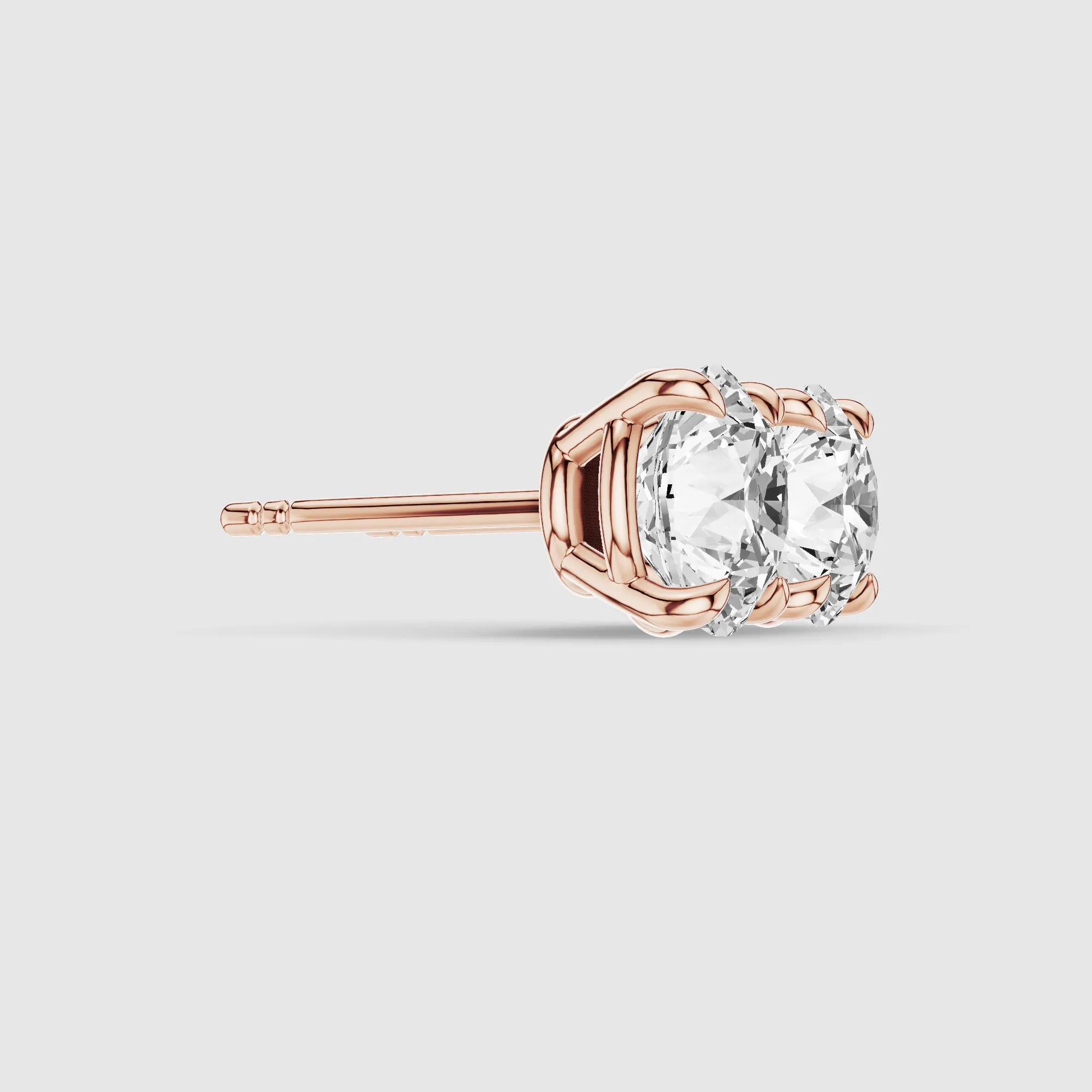 Four-Prong Solitaire Lab Grown Diamond Studs-Round