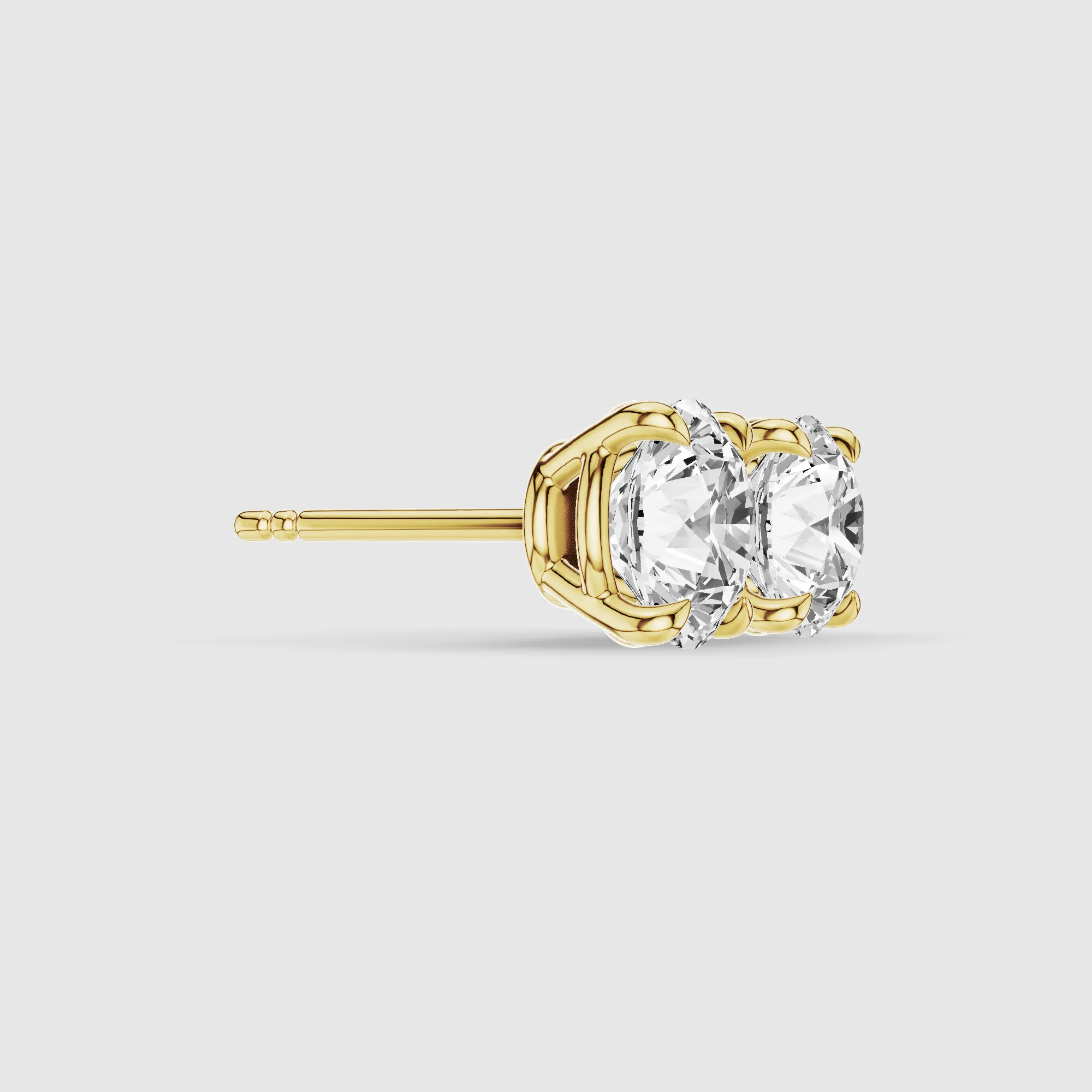 Four-Prong Solitaire Lab Grown Diamond Studs-Round