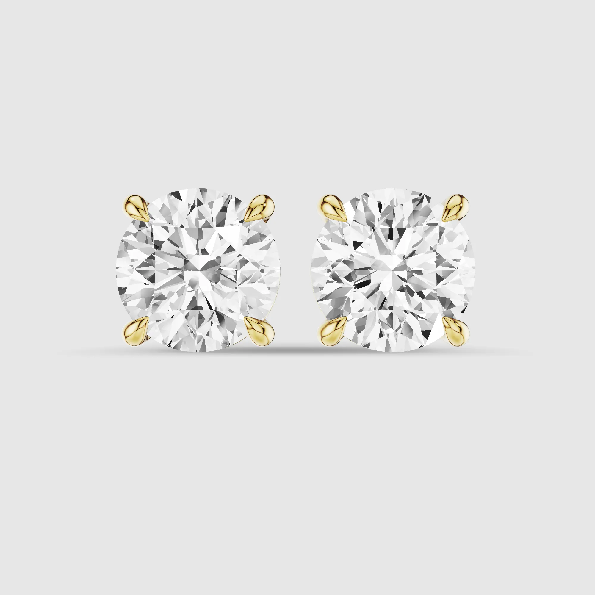 Four-Prong Solitaire Lab Grown Diamond Studs-Round