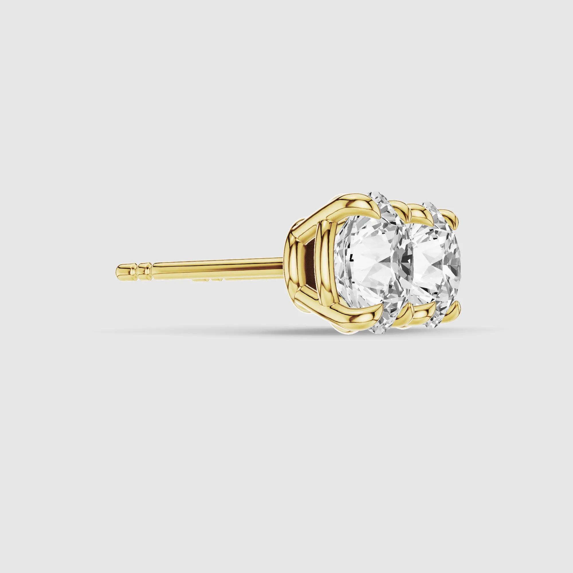 Four-Prong Solitaire Lab Grown Diamond Studs-Round