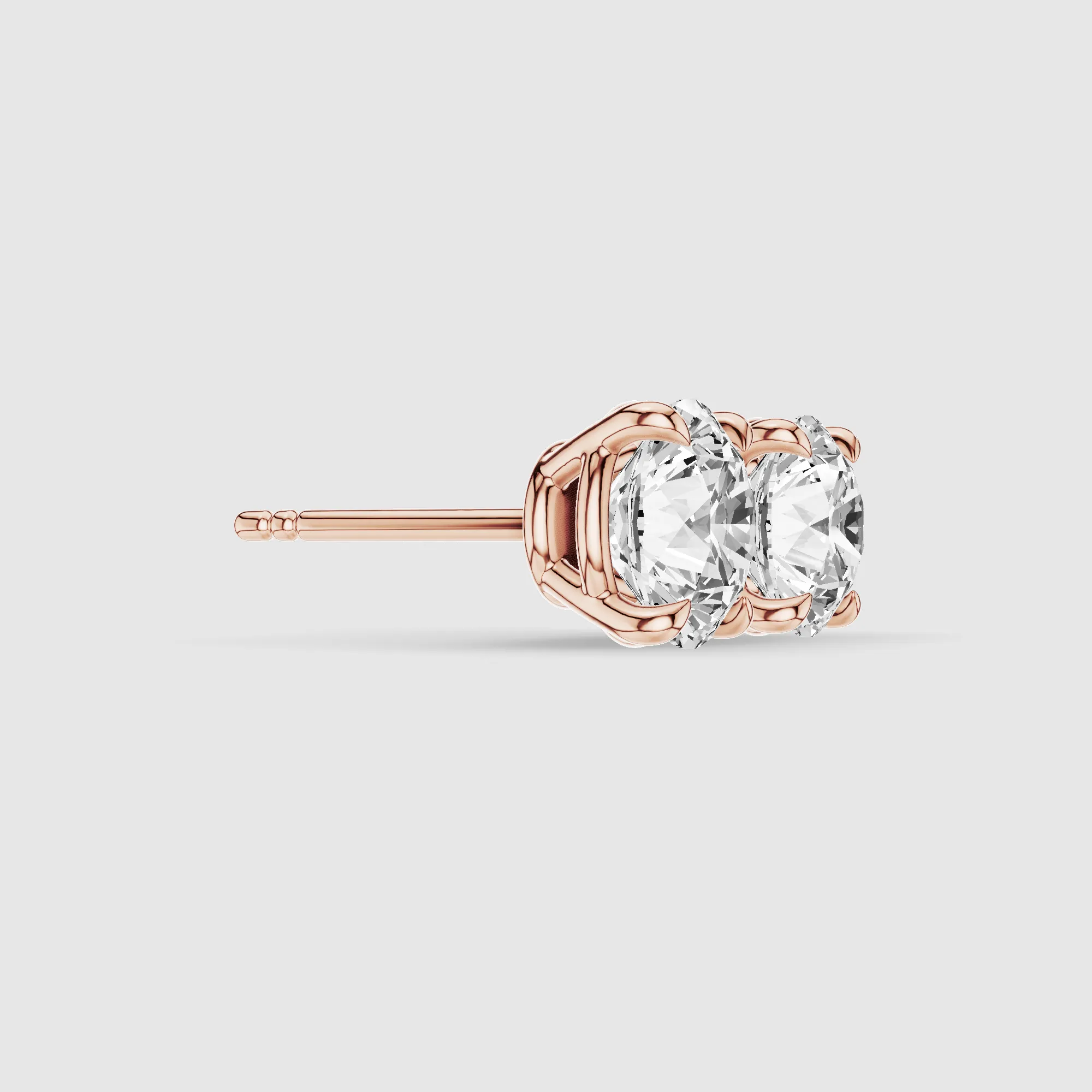 Four-Prong Solitaire Lab Grown Diamond Studs-Round
