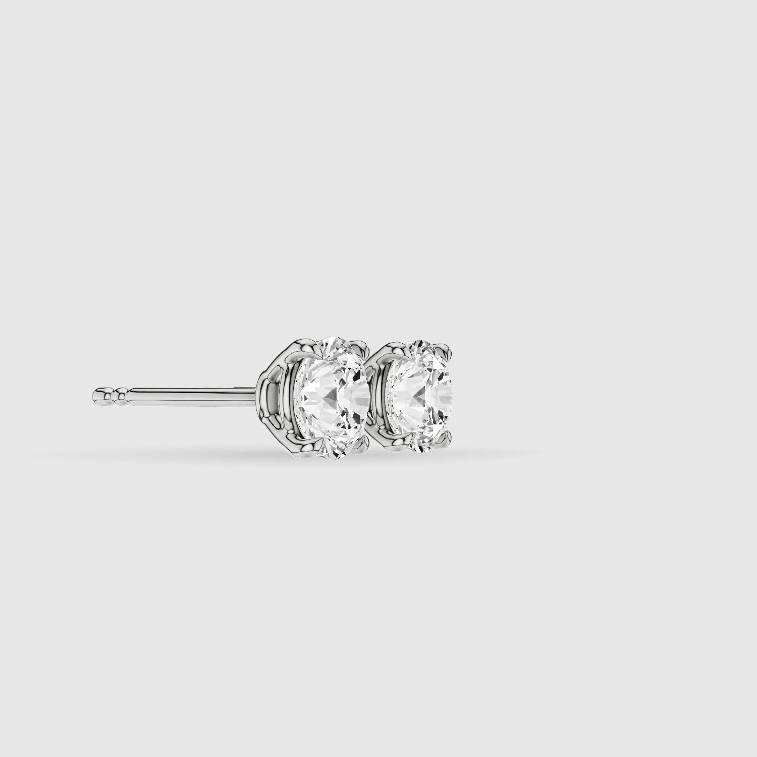 Four-Prong Solitaire Lab Grown Diamond Studs-Round