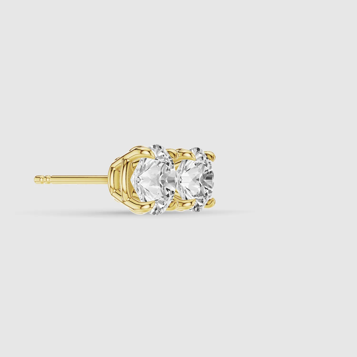Four-Prong Solitaire Lab Grown Diamond Studs-Round