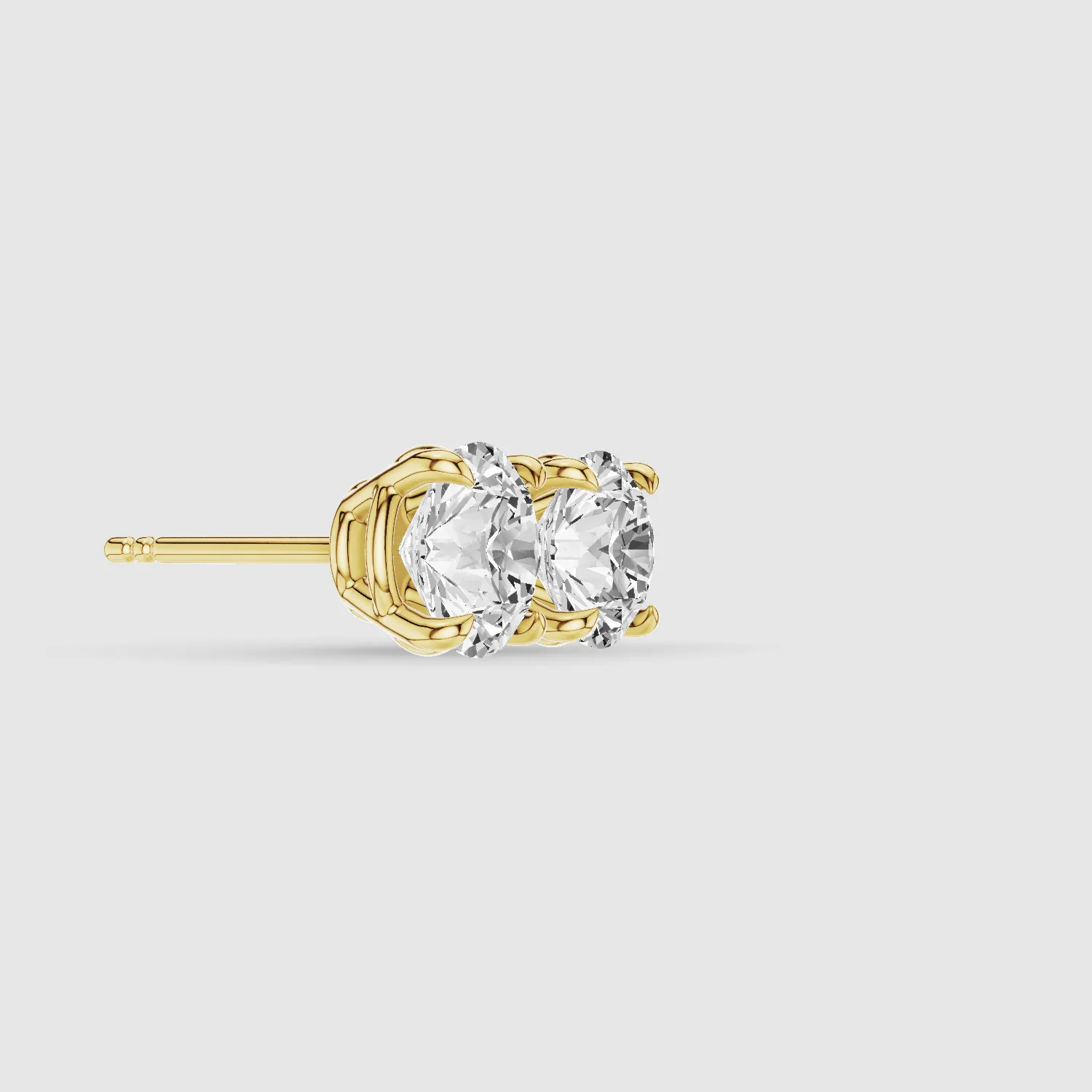 Four-Prong Solitaire Lab Grown Diamond Studs-Round