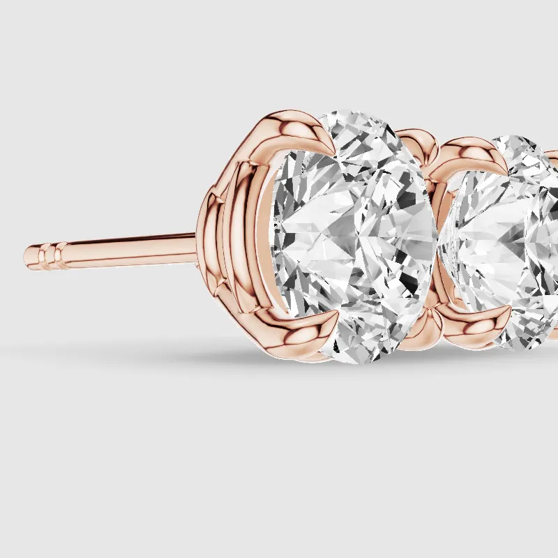 Four-Prong Solitaire Lab Grown Diamond Studs-Round
