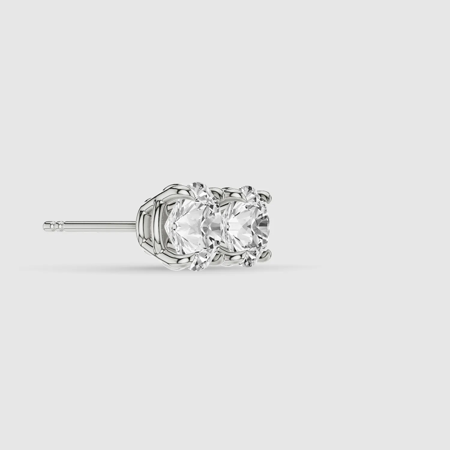 Four-Prong Solitaire Lab Grown Diamond Studs-Round