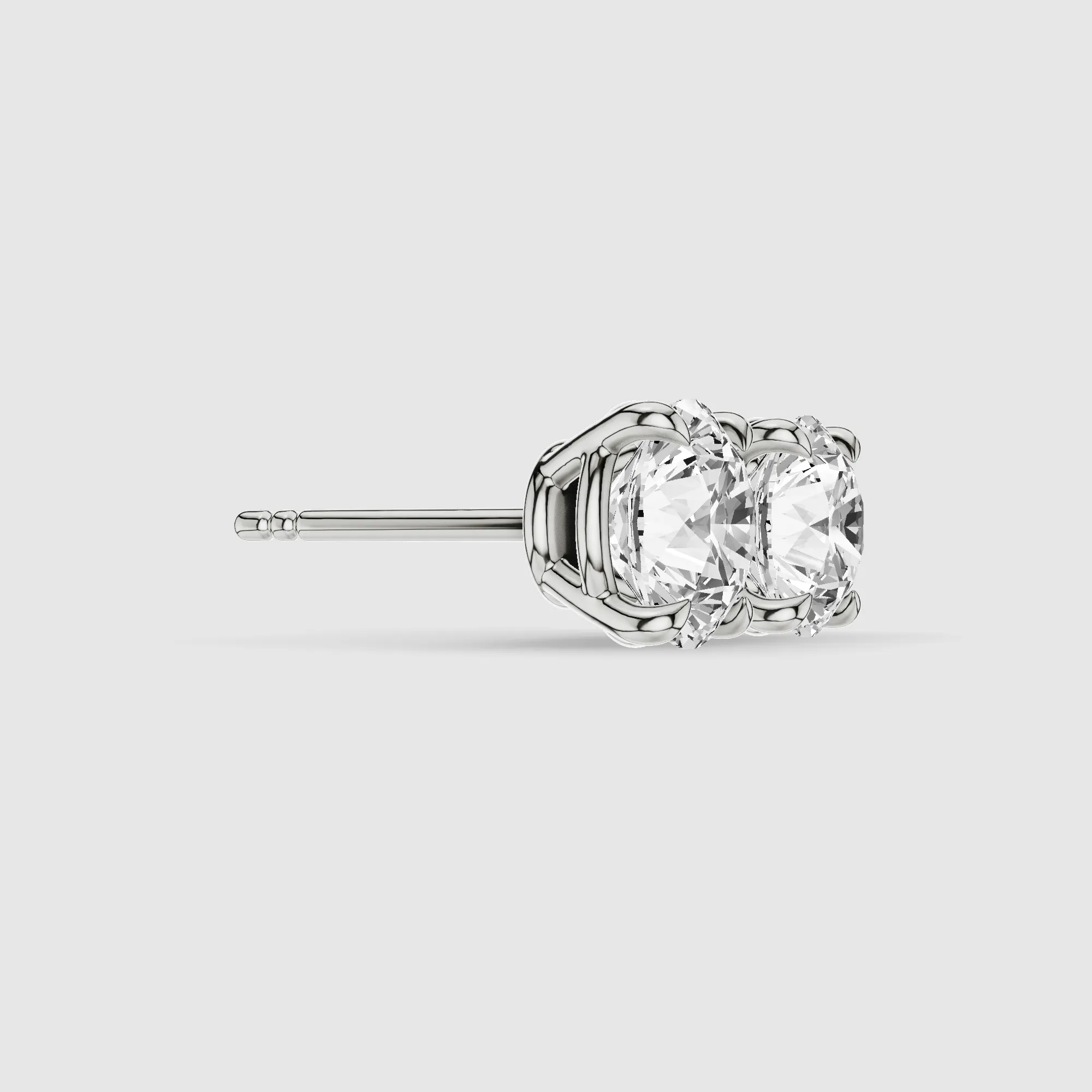 Four-Prong Solitaire Lab Grown Diamond Studs-Round