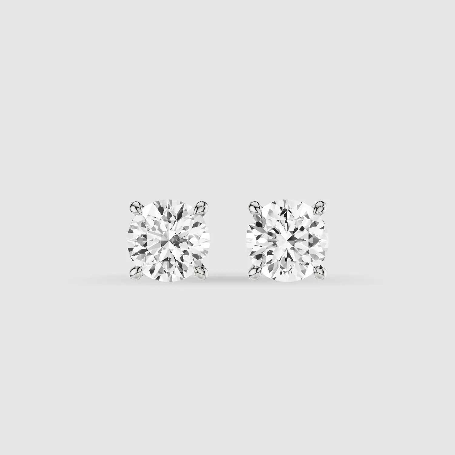 Four-Prong Solitaire Lab Grown Diamond Studs-Round