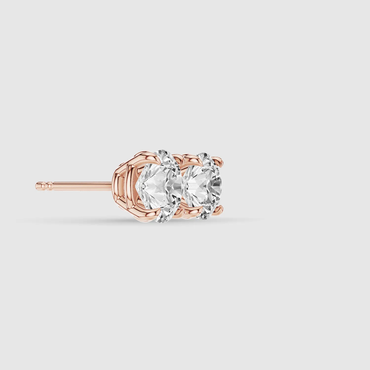 Four-Prong Solitaire Lab Grown Diamond Studs-Round