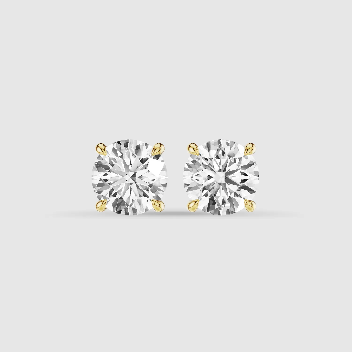 Four-Prong Solitaire Lab Grown Diamond Studs-Round