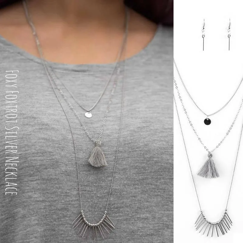 Foxy Foxtrot Silver Necklace