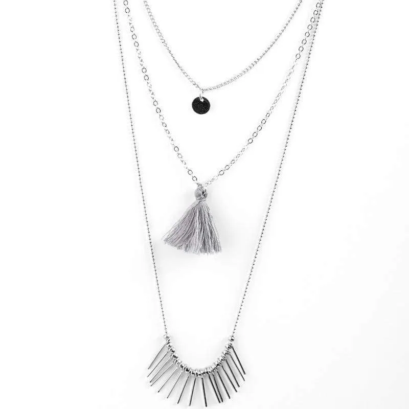 Foxy Foxtrot Silver Necklace