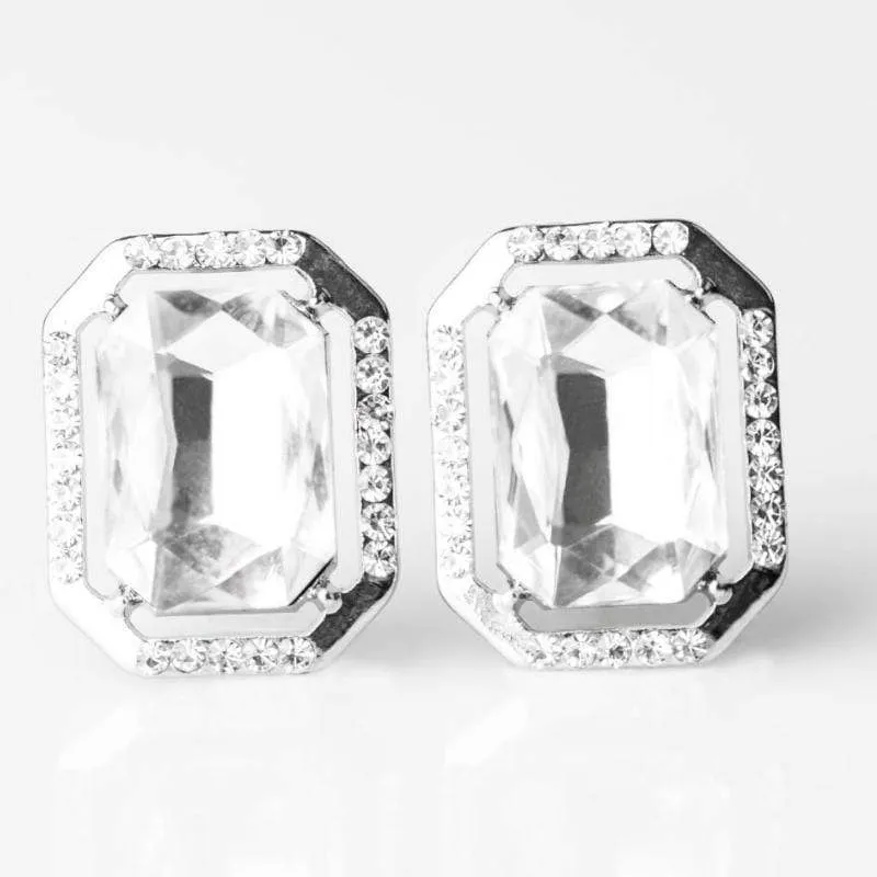 Gatsby Glam White Gem Post Earrings