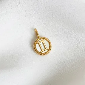 Gemini Zodiac Mother of Pearl 14K Gold Vermeil Pendant