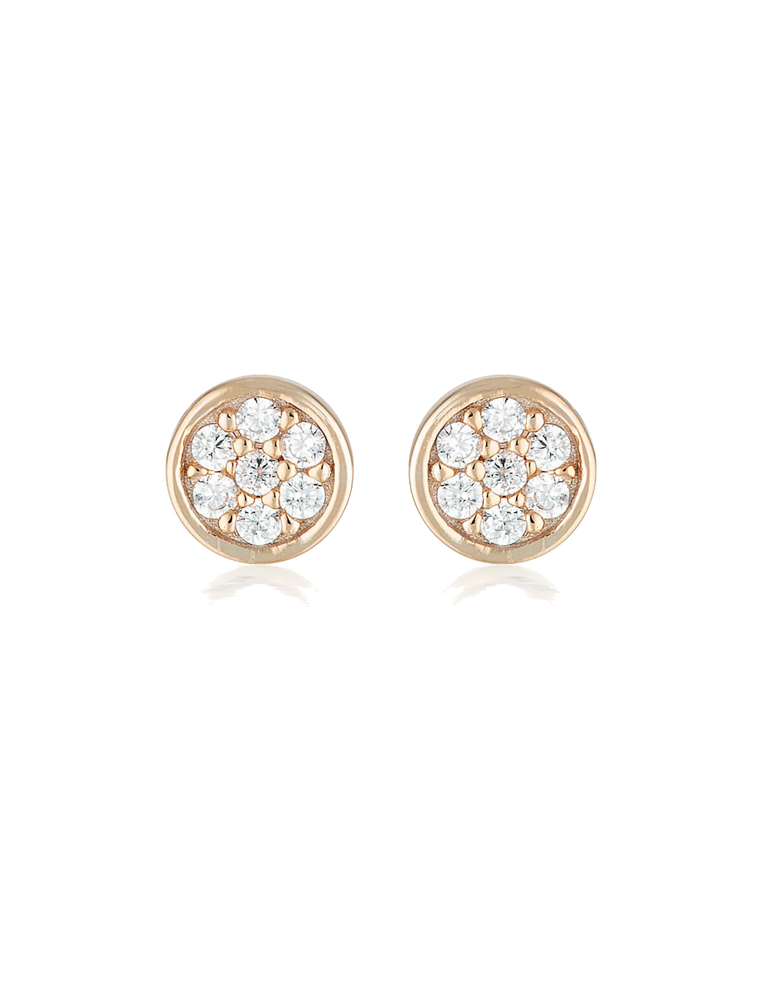 Georgini Dotti Stud Earrings w/ CZ - Rose Gold