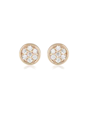 Georgini Dotti Stud Earrings w/ CZ - Rose Gold