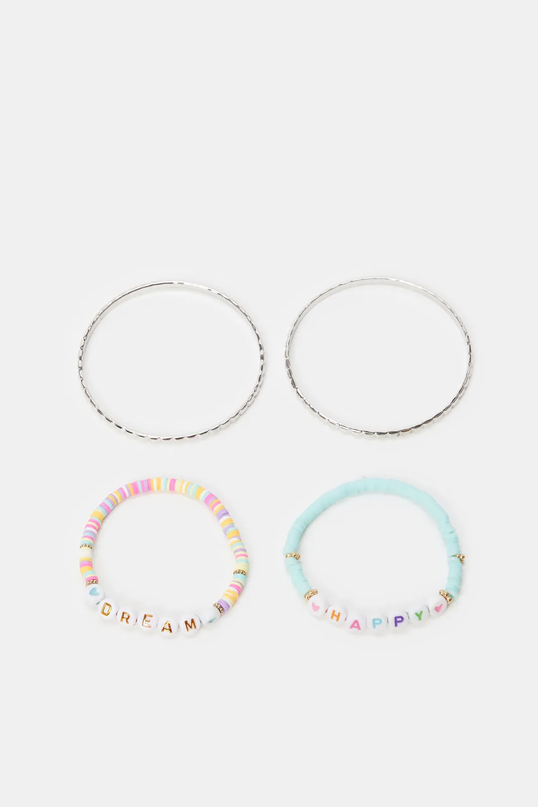 Girls Assorted Embellished Bracelet Set (4 Piece)