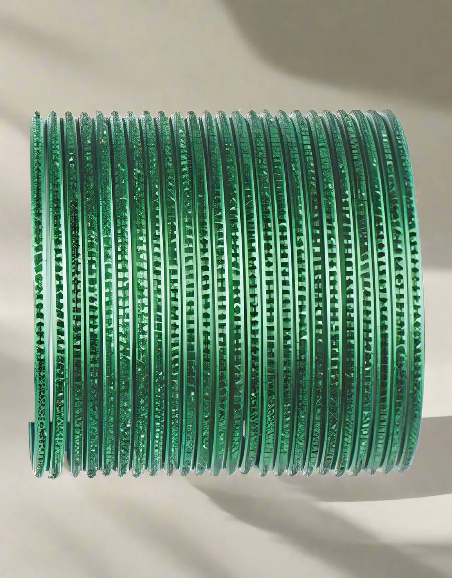 Green Glitter Bangles