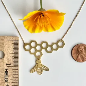 Honeybee   Honeycomb Necklace