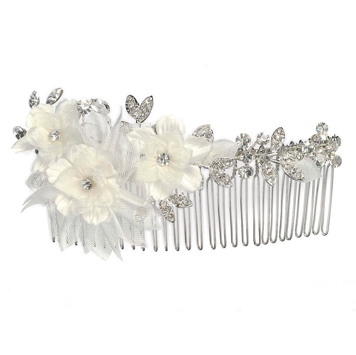 Isola Floral and Crystal Bridal Side Comb