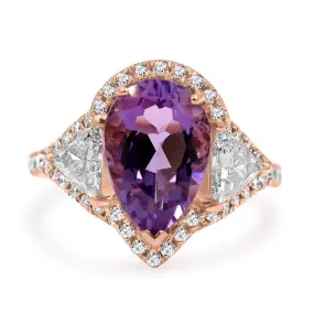 JENNIFER | Pear Shape Double Trillion Halo Engagement Ring
