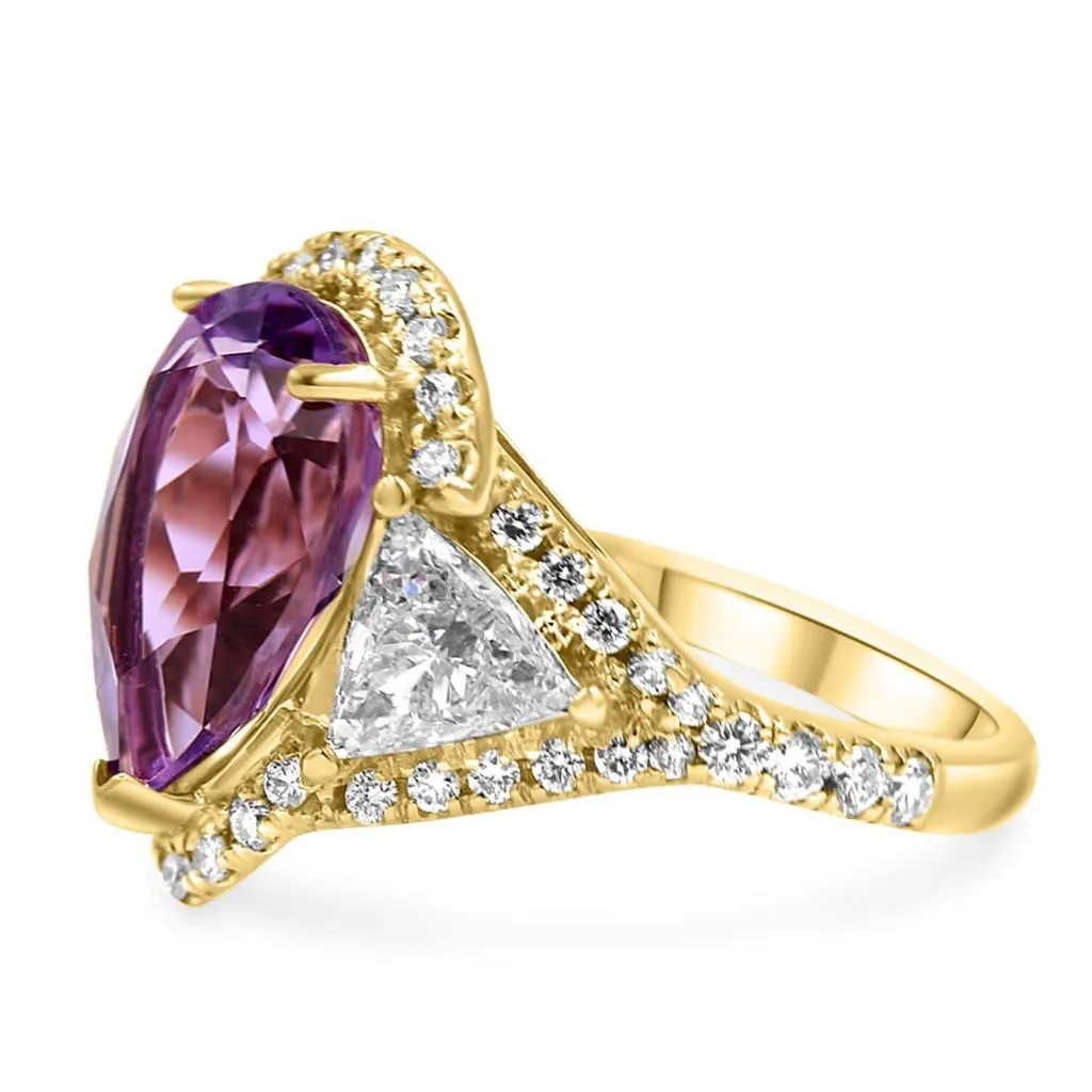 JENNIFER | Pear Shape Double Trillion Halo Engagement Ring