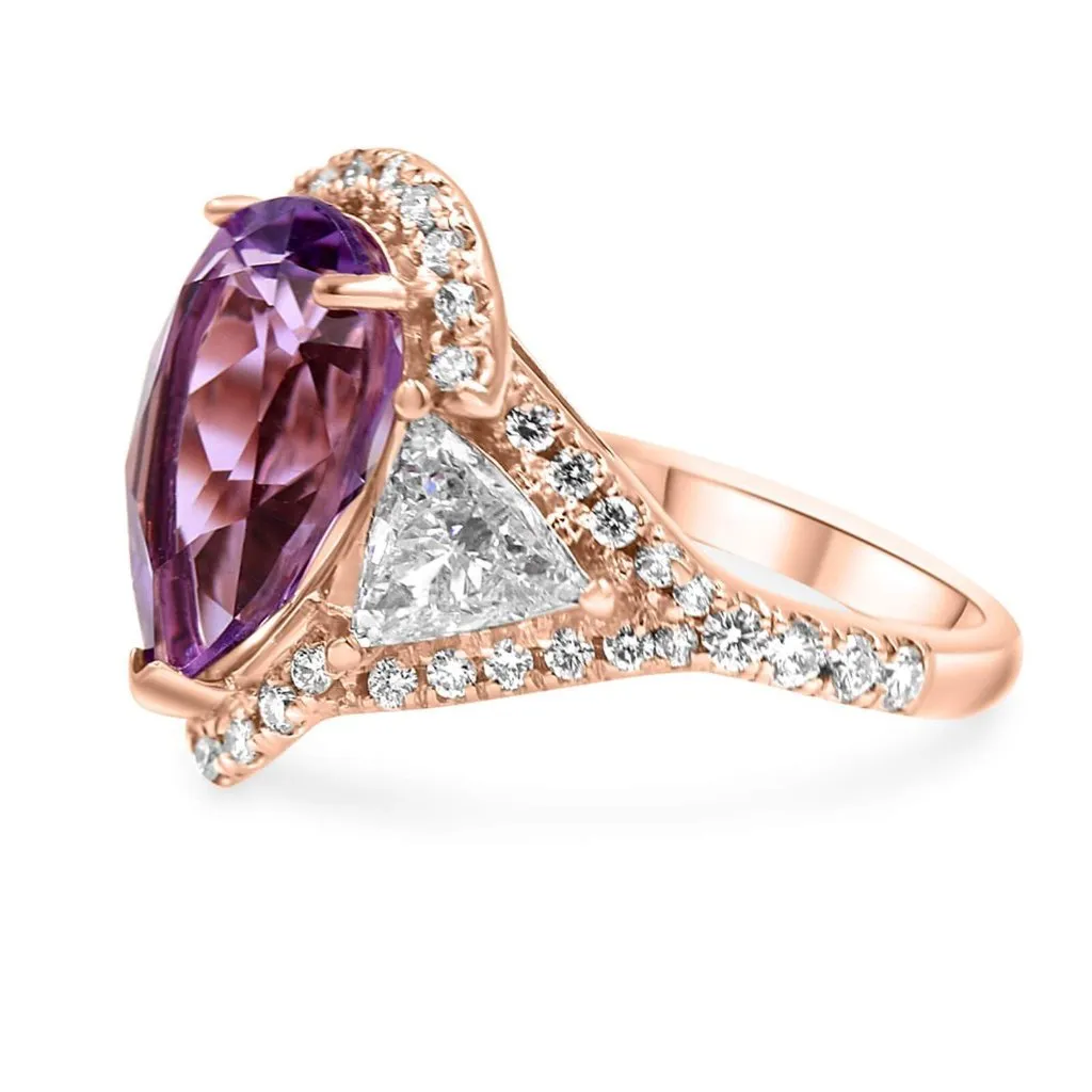 JENNIFER | Pear Shape Double Trillion Halo Engagement Ring