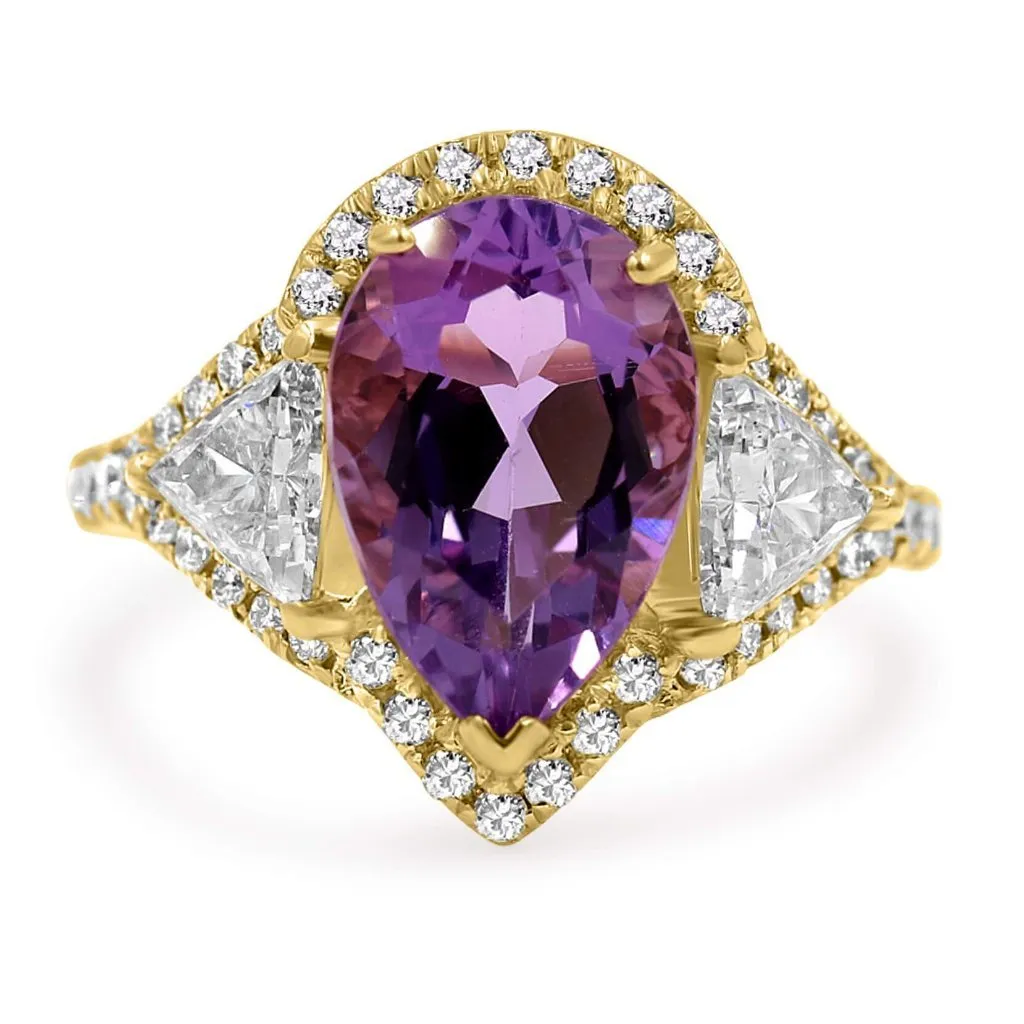 JENNIFER | Pear Shape Double Trillion Halo Engagement Ring