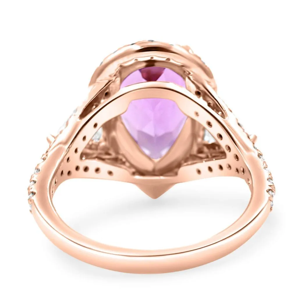 JENNIFER | Pear Shape Double Trillion Halo Engagement Ring