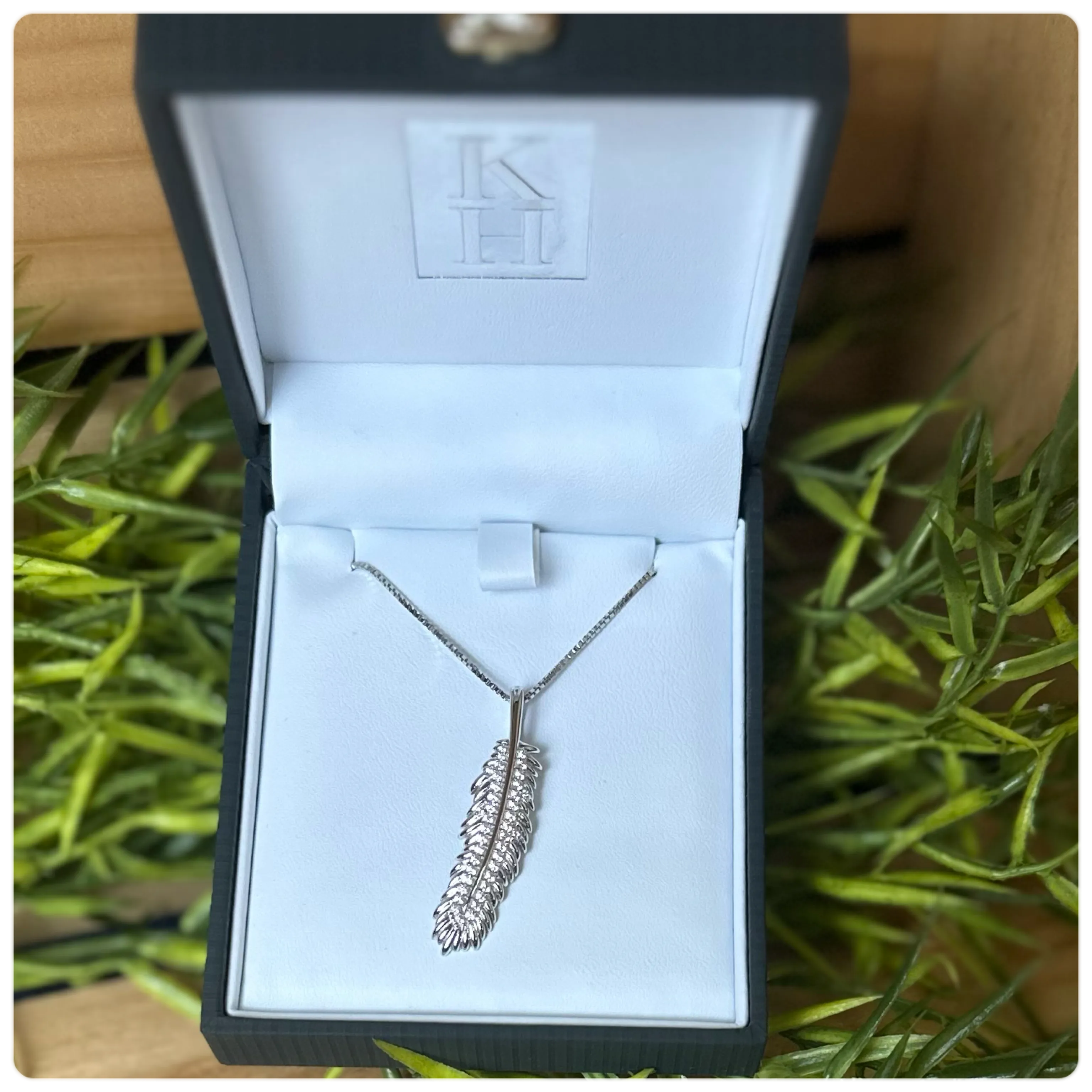 Kelly Herd Shimmering Feather Pendant Sterling Necklace