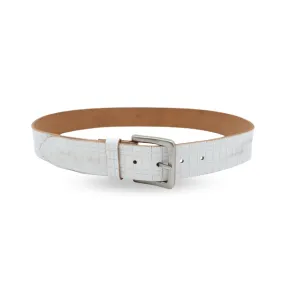 KHALID - Mens Off-White Leather Belt CLEARANCE