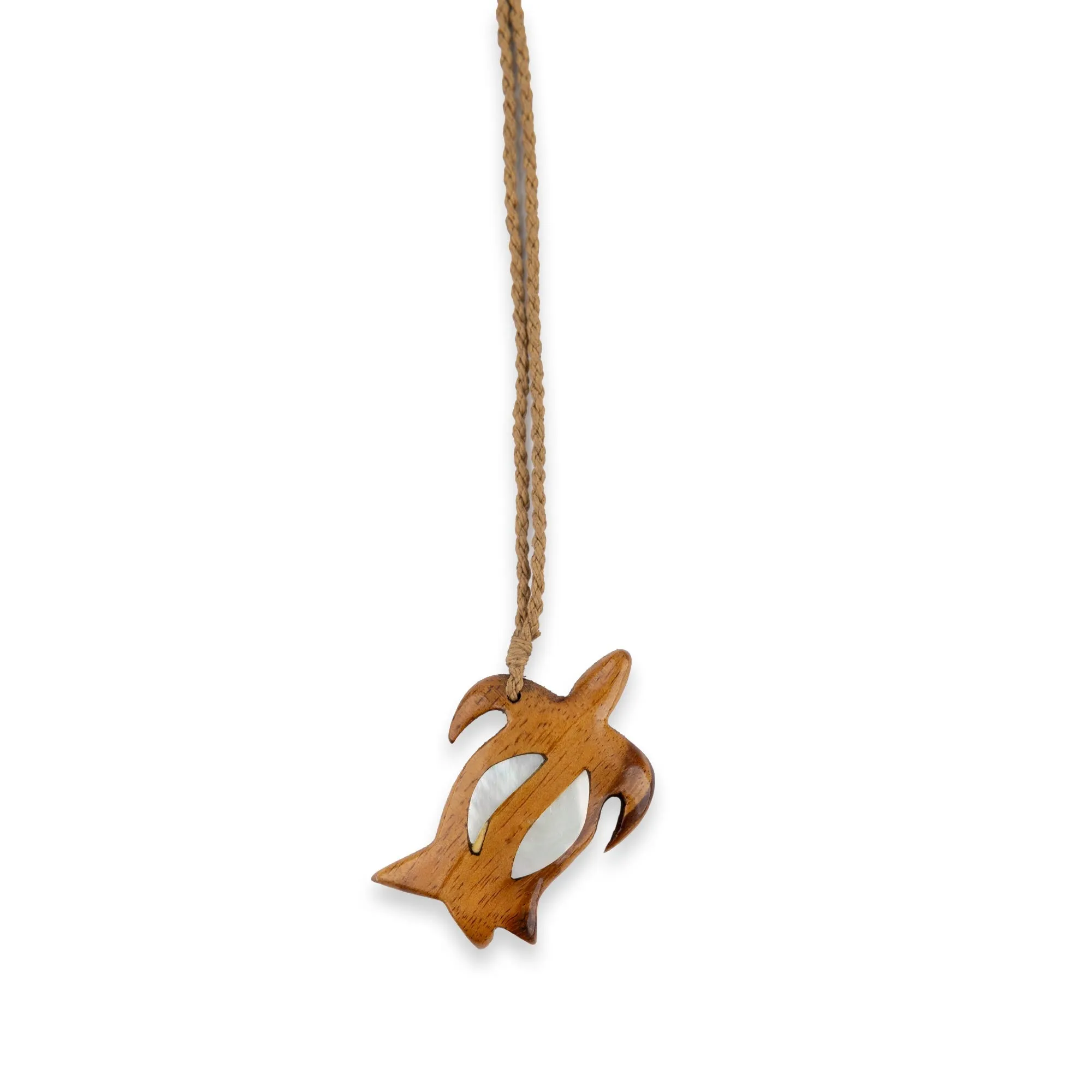 Koa Honu (Sea Turtle) with Mother of PearI Inlay Necklace