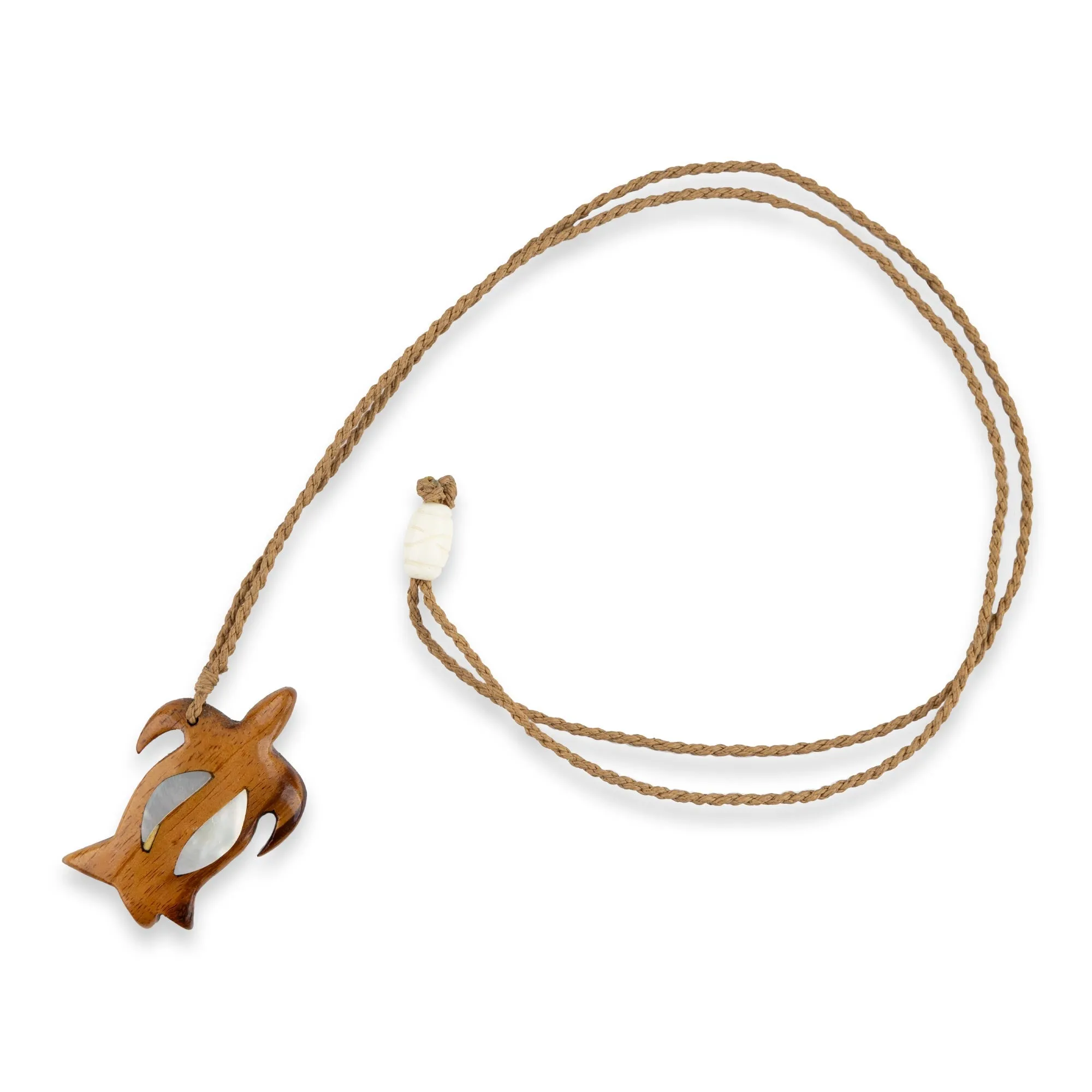 Koa Honu (Sea Turtle) with Mother of PearI Inlay Necklace