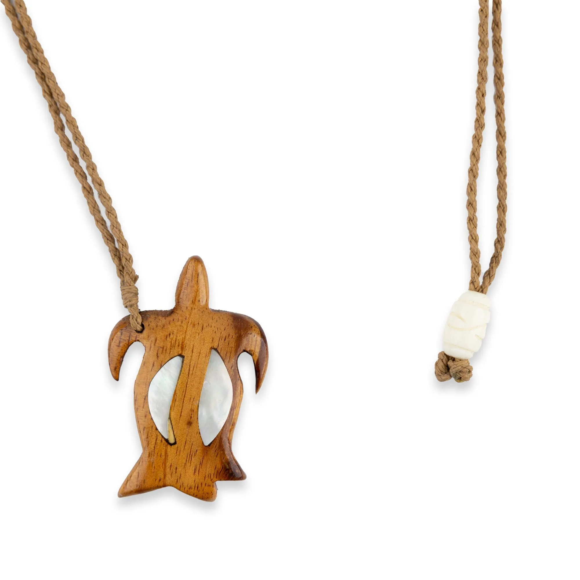 Koa Honu (Sea Turtle) with Mother of PearI Inlay Necklace