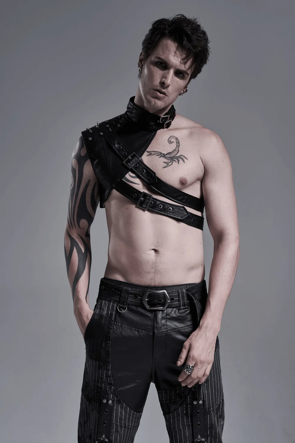 Leather Shoulder Harness for Edgy Streetwear