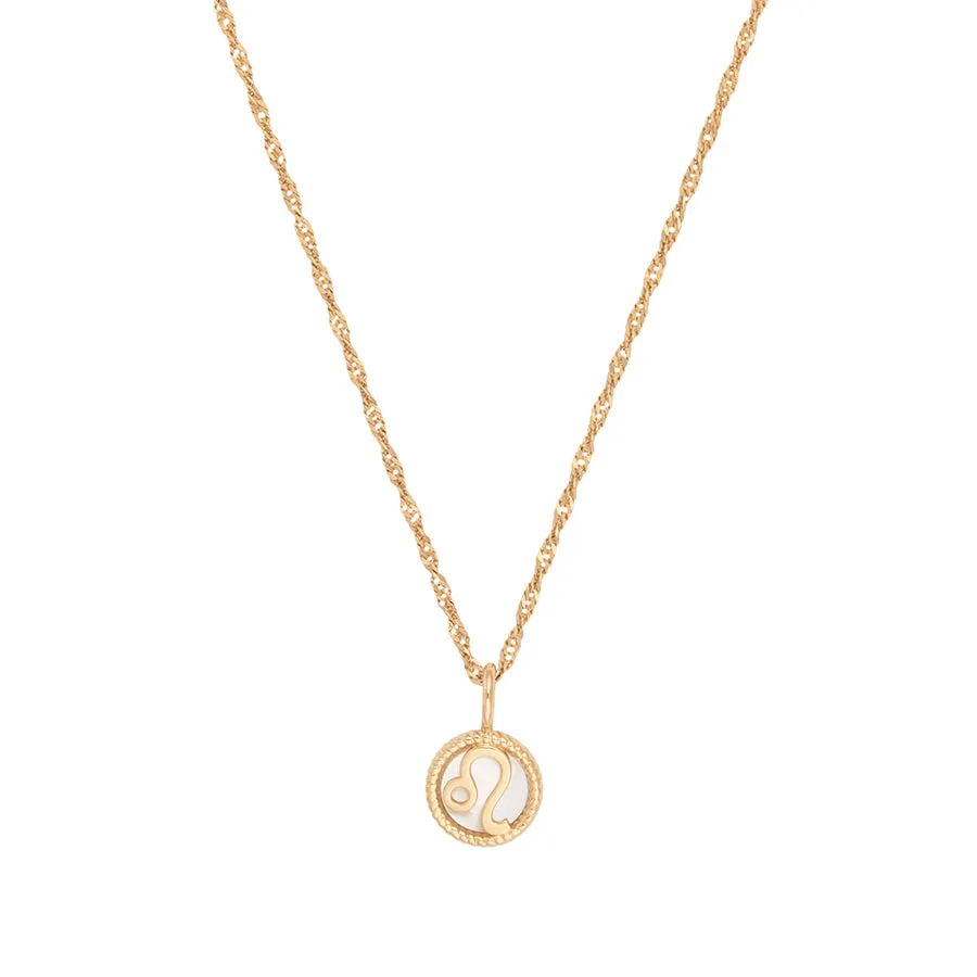 Leo Zodiac Mother of Pearl 14K Gold Vermeil Pendant