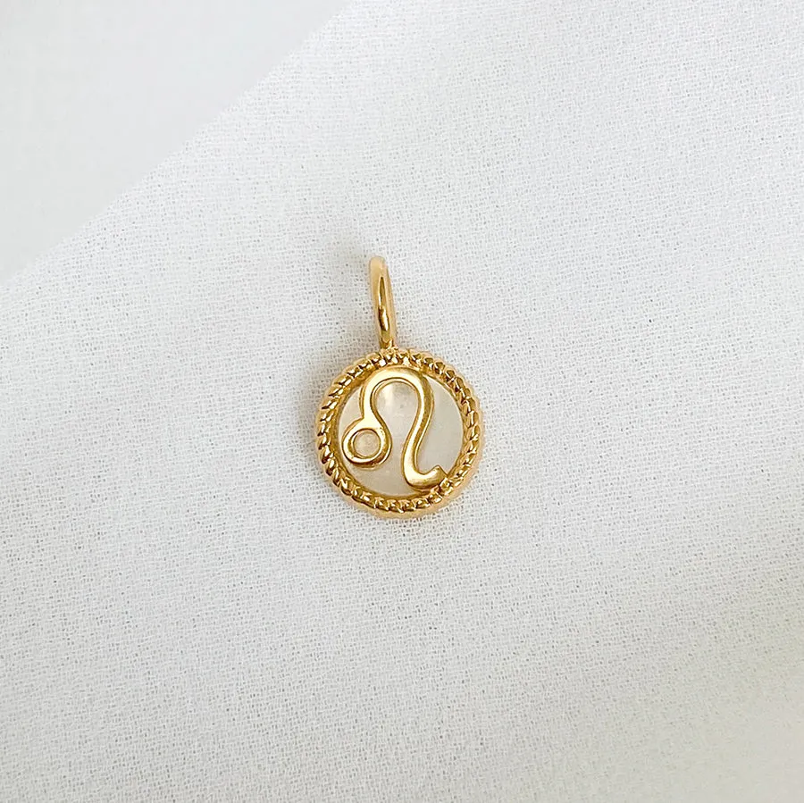 Leo Zodiac Mother of Pearl 14K Gold Vermeil Pendant