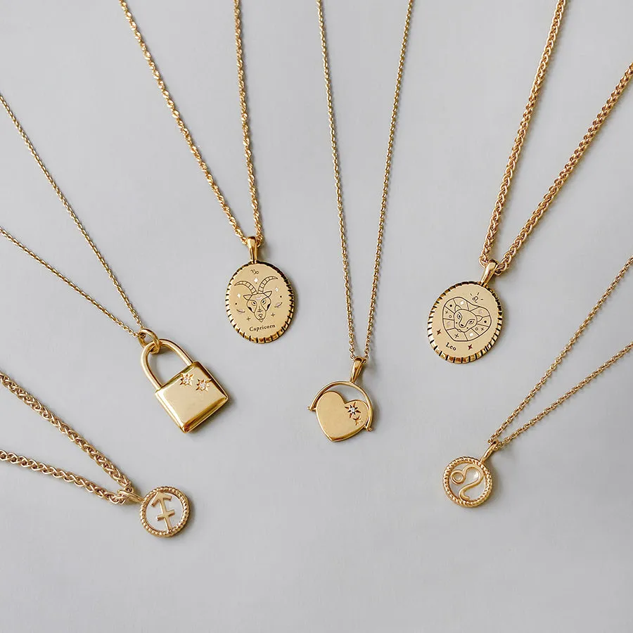 Leo Zodiac Mother of Pearl 14K Gold Vermeil Pendant